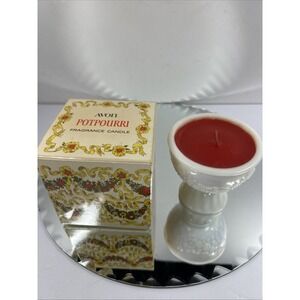 Vintage‎ Avon Potpourri Holiday Fragrance Candle New Old Stock Milk Glass Rare